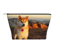 Shiba Inu Animali Cani Tramonto Bokeh Shiba Inu, Borsa da toilette Borsa per trucco Borsa per cosmetici Borsa da toilette da viaggio portatile