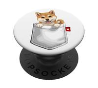 Shiba Inu Cane In Tasca Sbirciando Simpatico Cucciolo Cane PopSockets PopGrip Adesivo