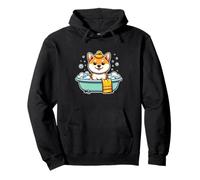 Shiba Inu Carino Kawaii Cartoon Bolle Bagno Amante dei Cani Felpa con Cappuccio