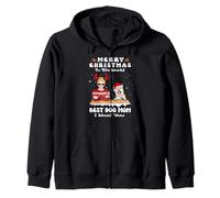 Shiba Inu Christmas To The World Best Dog Mom Funny Xmas Felpa con Cappuccio