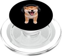 Shiba Inu con cuffie che cantano gli amanti dei cani PopSockets PopGrip per MagSafe