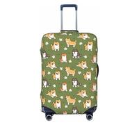 Shiba Inu - Copribagagli da viaggio per cani e fiori, elastico, per valigie, 45-81 cm, Nero , S
