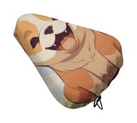 Shiba Inu - Coprisedile per bicicletta con motivo cartone animato, morbido, imbottito, per uomo e donna, comodo, impermeabile, con coulisse, per mountain bike