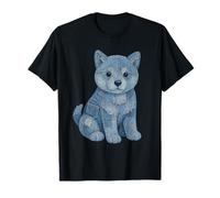 Shiba Inu Cucciolo in Denim Carino Dog Lover Kawaii Grafica Maglietta