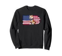 Shiba Inu Dog American Flag - Divertente 4 luglio America Felpa