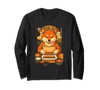 Shiba Inu Dog, Chef di Sushi con Cucina Giapponese Maglia a Manica