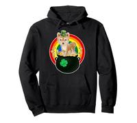 Shiba Inu Dog Lucky Charm Shamrock Funny St Patricks Day Felpa con Cappuccio
