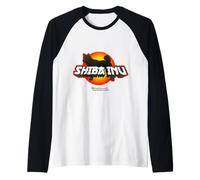 Shiba Inu Dog Silhouette Davanti Sole Shiba Inu Maglia con Maniche Raglan