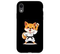 Shiba Inu in stile cartoon con kimono da karate e cintura ne Custodia per iPhone XR