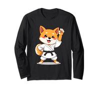 Shiba Inu in Stile Cartoon con Kimono da Karate e Cintura ne Maglia a Manica