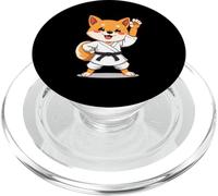 Shiba Inu in stile cartoon con kimono da karate e cintura ne PopSockets PopGrip per MagSafe
