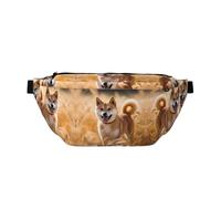 Shiba Inu - Marsupio grande, idea regalo per sport, festival, allenamento, viaggi, corsa, stile casual, Nero , Taglia unica