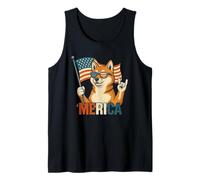 Shiba Inu Merica Bandiera americana 4 luglio amante dei cani Canotta