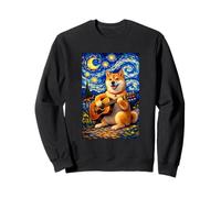 Shiba Inu Playing Guitar Whimsical Art Dog Music Camping Felpa