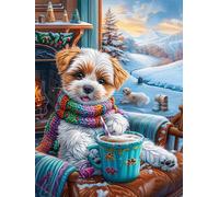 Shiba Inu Puppy with A Mug in A Cozy Room Puzzle 1000 Pezzi Per Natale Feste E Compleanni Science Fiction Magical Dream Rompicapo Intelligente Idea Regalo Per Lui Padre E Fratello in Ogni Occasione 10