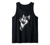 Shiba Inu Ritratto Bianco e Nero Amante dei Cani Canotta