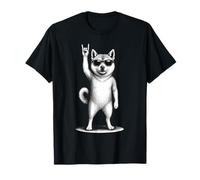 Shiba Inu Rock Music Retro Vintage Amante dei cani Maglietta