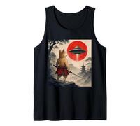 Shiba Inu Samurai UFO Vintage Giapponese Ukiyo-e Amante Del Cane Canotta
