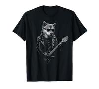 Shiba Inu Suonare la Chitarra Musica Rock Amante dei Maglietta