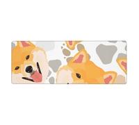 Shiba Inu,Tappetino per mouse grande, da scrivania, per tastiera e computer, con base in gomma antiscivolo, 30 x 80 cm