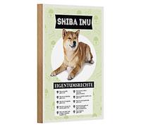 Shiba Inu Targa in legno | Divertenti diritti di proprietà | Decorazione per amanti dei cani | 12 cm x 18 cm