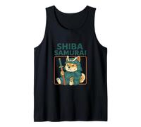 Shiba Samurai Warrior Spirit in Stile Anime retrò Canotta