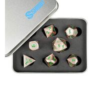 shibby 7 cubi in Metallo poliedrico per Giochi di Ruolo e da Tavolo in Ottica Digitale D3 incl. Box portaoggetti