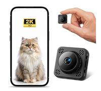 Shibet Telecamera nascosta, Nanny Cam Wireless, Mini telecamera di sicurezza 2K WiFi/Nessun uso WiFi, archiviazione cloud e SD gratuita, baby monitor per bambinaia/animale/bambino con supporto