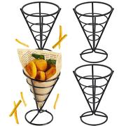 Shibida Supporto per Patatine Fritte, 4PCS Cuoppo per Fritti Porta Coni per Fritti Conico Stand per Patatine Fritte Finger Food Contenitori Supporto Conico per Patatine Fritte Supporto per Spuntini