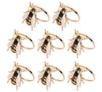 SHIDOW Bumble Bee Portatovaglioli, portatovaglioli a forma di ape, anelli portatovaglioli dorati, anelli portatovaglioli in metallo, per feste di nozze, cene, Ringraziamento, Pasqua, decorazioni (8