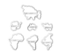 SHIDOW Stampini per biscotti a forma di mappa del mondo, strumenti per pasticceria, stampi per biscotti in plastica 3D a forma di sette continenti, per decorare torte