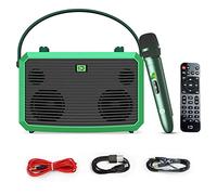 SHIDU 50W Macchina Karaoke per Adulti, Sistema PA Portatile Amplificatore Vocale Altoparlante Bluetooth con Microfono Wireless e Telecomando, Supporta AUX/USB/SD per Broadcast, Casa, Feste