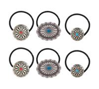 SHIDXIB 6Pcs stile occidentale corda per capelli turchese elastico testa gioielli accessori per capelli per le donne