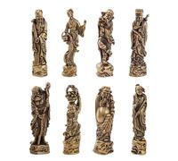 SHIDXIB 8 statue in ottone puro vecchio stile degli otto immortali che attraversano il mare Decorazioni per la casa del desktop utilizzate per la decorazione della casa del soggiorno