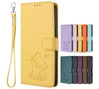 SHIEID Cover per Oppo A5x, [Magnetica] Cassa in Pelle PU Custodia Portafoglio con [Slot per Scheda] Case per Oppo A5x-Giallo