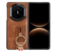 SHIEID Custodia in pelle Huawei Mate X7 Case, Premium PU Leather Huawei Mate X7 Case Cinturino da polso + supporto-Marrone
