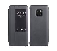 SHIEID Custodia per Huawei Mate 20 Pro Flip Case, Smart Sleep, Non c'è bisogno di capovolgere per rispondere alle chiamate in arrivo, Smart Custodia protettiva in pelle per Huawei Mate 20 Pro-Black