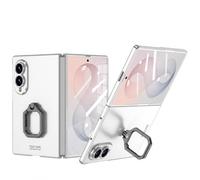 SHIEID Custodia per Samsung Galaxy Z Fold8 con supporto ad anello quadrato, pellicola protettiva integrata, ultra sottile, antiurto, compatibile con Samsung Z Fold8, Titan Silver