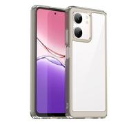 SHIEID Trasparente Cover per Oppo A5x 5G, Bordi colorati per un pc rigido sottile ed elegante + paraurti in silicone TPU, Custodia per Oppo A5x 5G-Grigio