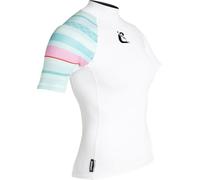 SHIELD LADY RASH GUARD SHORT/SL WHITE/AQUAMARINE S/2