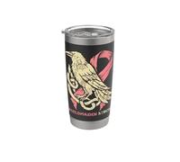 Shieldmaiden Strong Norse Raven - Consapevolezza del cancro al seno Bicchiere termico in acciaio inox doppia parete
