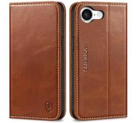SHIELDON Cover in Vera Pelle per iPhone 16e/17e 6,1" 5G 2026, Marrone Retro
