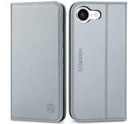 SHIELDON Cover per iPhone 17e/16e 5G 6.1", Custodia a Portafoglio in Pelle con [3 Slot per Schede] [Blocco RFID] [Funzione Stand] [Chiusura Magnetica] Wallet Case per iPhone 16e/17e 2026 - Grigio