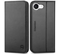 SHIELDON Cover per iPhone 17e & iPhone 16e 5G 6.1", Custodia a Portafoglio in Vera Pelle [Porta Carte] [Cavalletto] [Blocco RFID] [Custodia in TPU] Wallet Case Magnetica per iPhone 16e/17e 2026 - Nera