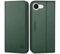 SHIELDON Cover per iPhone 17e/iPhone 16e 6.1" 5G, Portafoglio Flip in Vera Pelle con Porta Carte di Credito [Blocco RFID] [Antiurto] Custodia Folio Magnetica per iPhone 16e/17e 2026 - Verde Mezzanotte