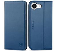 SHIELDON Custodia in Vera Pelle per iPhone 16e/17e 6,1" 5G 2026, Blu Reale