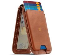 SHIELDON Porta Carte per MagSafe in Vera Pelle, Marrone Retrò | Wallet Magnetico, Blocco RFID, Supporto Adjustable, Portafoglio Magnetico Compatibile con iPhone 18/17/16/15/14/13/12 Series