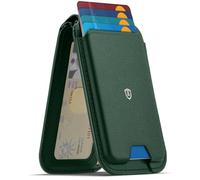 SHIELDON Portafoglio in Vera Pelle per MagSafe, Verde Notte | Supporto Regolabile (Orizzontale/Verticale) Portafoglio Magnetico, Blocco RFID, per iPhone 18/17/16/15/14/13/12 Series