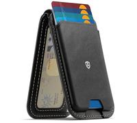SHIELDON Portafoglio Magnetico in Vera Pelle per MagSafe, Nero Retrò | Blocco RFID, Support Adjustable, Slot Schede, Adesivo Magnetico Portafoglio per iPhone 18/17/16/15/14/13/12 Series