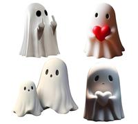 Shienfir Desktop Ghost Decor Little Figurine Halloween Spooky Love Heart Middle Finger resina statua scultura casa ufficio decorazione set